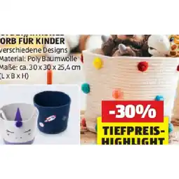 Hofer Aufbewahrungskorb für Kinder versch. Farben und Muster HOFER Angebot