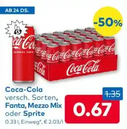 T&G Coca-Cola versch. Sorten, Fanta, Mezzo Mix oder Sprite Angebot