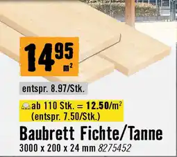 Hornbach Baubrett fichte/tanne 24x200x3000 mm Angebot
