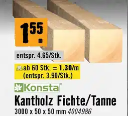Hornbach Konsta Kantholz Fichte 50x50x3000 mm Angebot