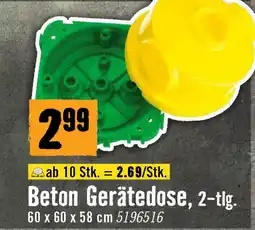 Hornbach Beton Gerätedose, 2-tlg. 60 x 60 x 58 cm Angebot