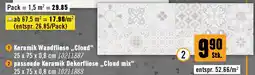 Hornbach passende Keramik Dekorfliese Cloud mix 25 x 75 x 0.8 cm Angebot