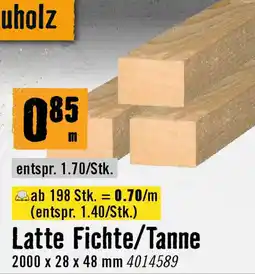 Hornbach Latte Fichte/Tanne Angebot