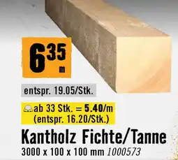 Hornbach Kantholz Fichte/Tanne Angebot