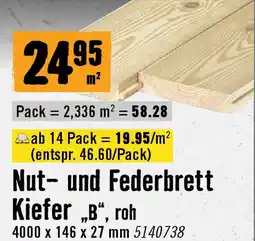 Hornbach Nut- und Federbrett Kiefer Angebot