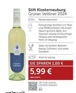 Interspar Stift Klosterneuburg Grüner Veltliner 2024 Angebot