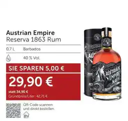 Interspar Austrian Empire Reserva 1863 Rum Angebot