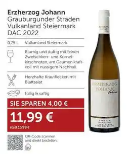 Interspar Erzherzog Johann Grauburgunder Straden Vulkanland Steiermark DAC 2022 Angebot