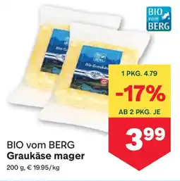 MPreis Bio vom berg graukäse mager Angebot