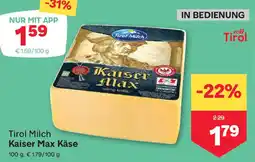 MPreis Tirol milch kaiser max käse Angebot