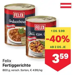 MPreis Felix fertiggerichte Angebot