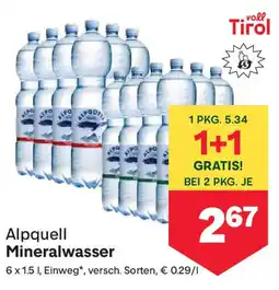 MPreis Alpquell mineralwasser Angebot