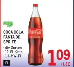 Metro Coca cola, coca cola fanta od. sprite Angebot