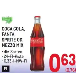 Metro Coca cola, fanta, sprite od. mezzo mix Angebot