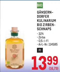 Metro Gänsern- dorfer kulinarium bio zirben- schnaps Angebot
