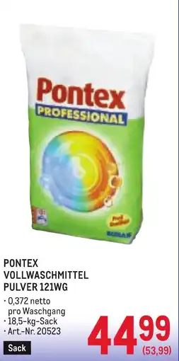 Metro Pontex vollwaschmittel pulver 121wg Angebot