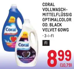 Metro Coral vollwasch- mittelflüssig optimalcolor od. black velvet 60wg Angebot