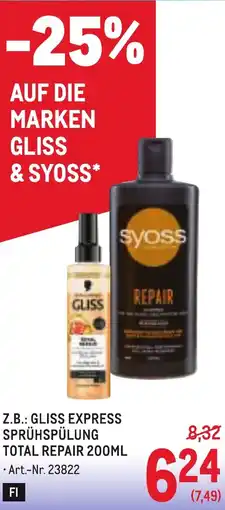 Metro Z.b.: gliss express sprühspülung total repair Angebot