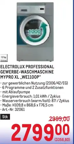 Metro Electrolux professional gewerbe-waschmaschine mypro xl,,we1100p Angebot