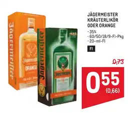 Metro Jägermeister kräuterlikör oder orange Angebot