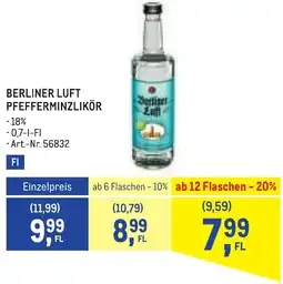 Metro Berliner luft pfefferminzlikör Angebot