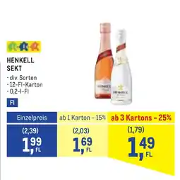 Metro Henkell sekt Angebot