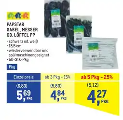 Metro Papstar gabel, messer od. löffel pp Angebot