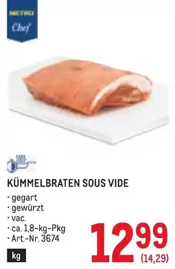 Metro Kümmelbraten sous vide Angebot