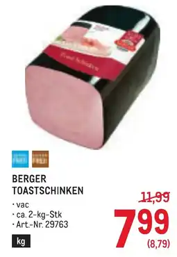 Metro Berger toastschinken Angebot