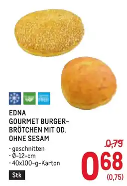 Metro Edna gourmet burger- brötchen mit od. ohne sesam Angebot