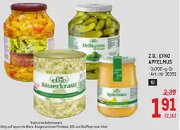 Metro Z.b.: efko apfelmus Angebot