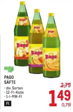 Metro Pago säfte Angebot