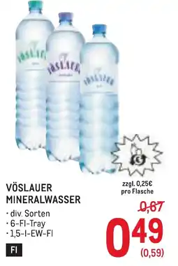 Metro Vöslauer mineralwasser Angebot