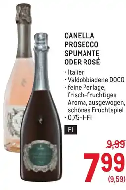 Metro Canella prosecco spumante oder rosé Angebot