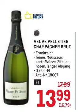 Metro Veuve pelletier champagner brut Angebot