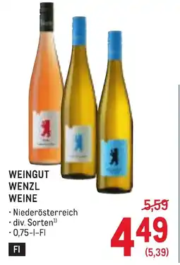 Metro Weingut wenzl weine Angebot