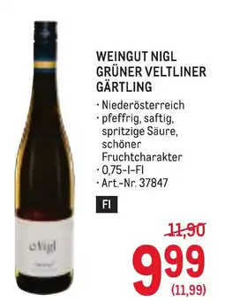 Metro Weingut nigl grüner veltliner gärtling Angebot