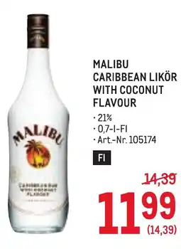 Metro Malibu caribbean likör with coconut flavour Angebot