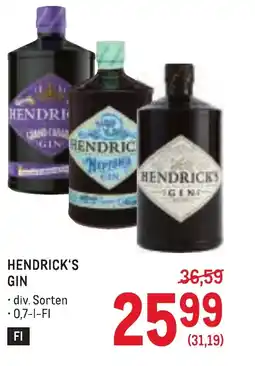Metro Hendricks gin Angebot
