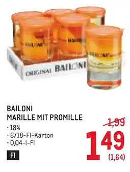 Metro Bailoni marille mit promille Angebot