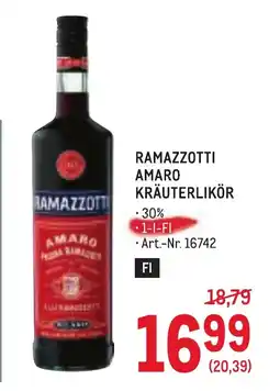 Metro Ramazzotti amaro kräuterlikör Angebot
