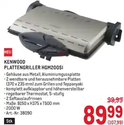 Metro Kenwood plattengriller hgm200si Angebot