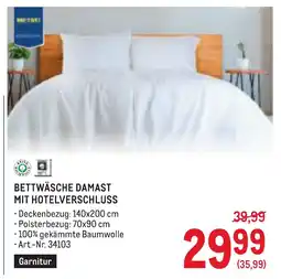 Metro Bettwäsche damast mit hotelverschluss Angebot