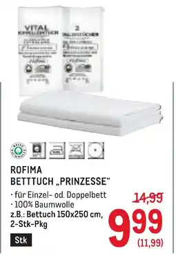 Metro Rofima betttuch prinzessz Angebot