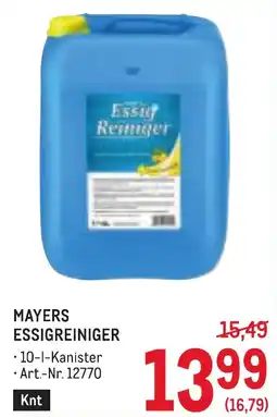 Metro Mayers essigreiniger Angebot