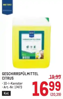 Metro Geschirrspülmittel citrus Angebot