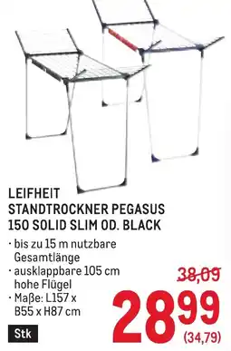 Metro Leifheit standtrockner pegasus 150 solid slim od. black Angebot