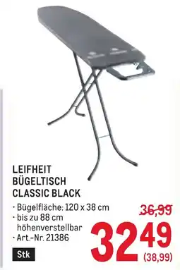 Metro Leifheit bügeltisch classic black Angebot