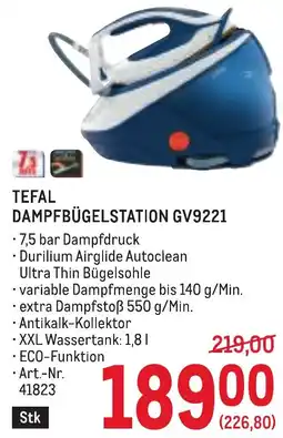 Metro Tefal dampfbügelstation gv9221 Angebot