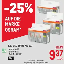 Metro Z.b.: led birne 7w e27 Angebot